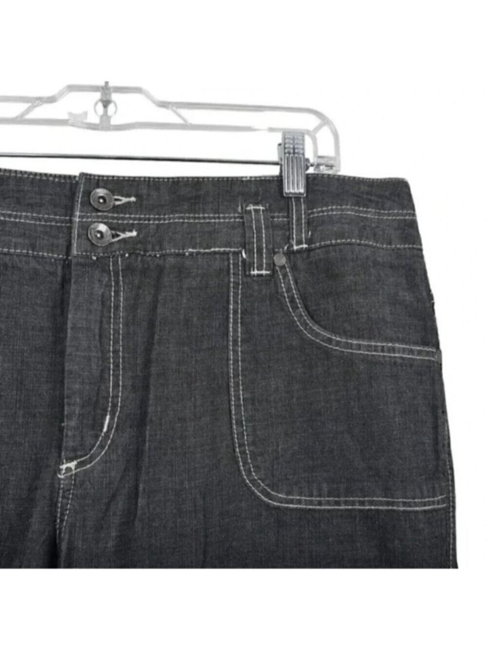 Vintage 90's Point Zero Nicole Benisti Wide Leg Jeans Gray NWT Size  15/16 - Picture 3 of 13